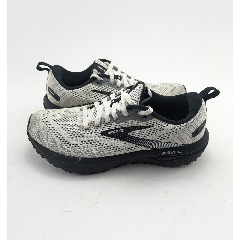 Womens Brooks Revel 6 White Black Comfort Running Shoes 1203861B121 Size 6.5